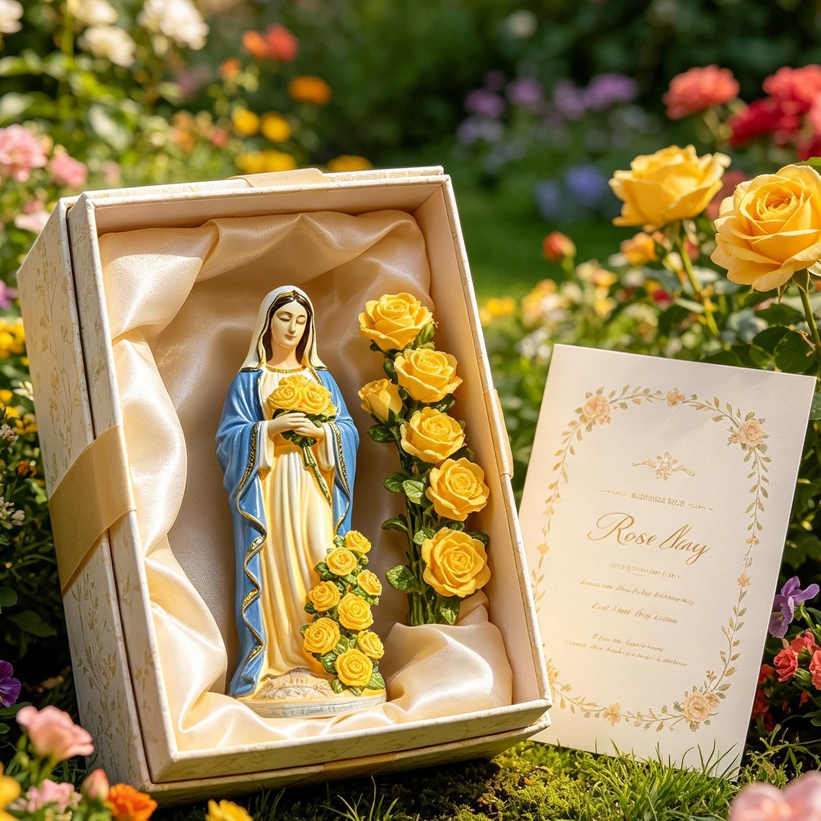 Bonsai Garden Ornaments - Virgin Mary Solar Statue Garden Decor