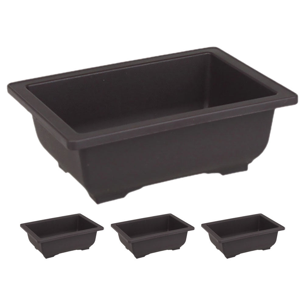 Bonsai Garden For Home - 4Pcs Rectangular Plastic Flowerpot Large Bonsai