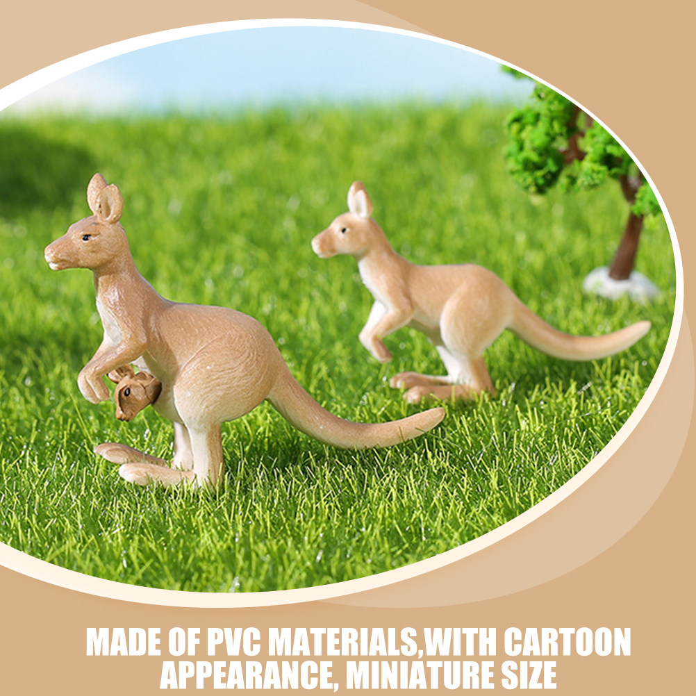 Bonsai Garden Ornaments - 4Pcs Micro Landscape Kangaroo Ornaments Miniature
