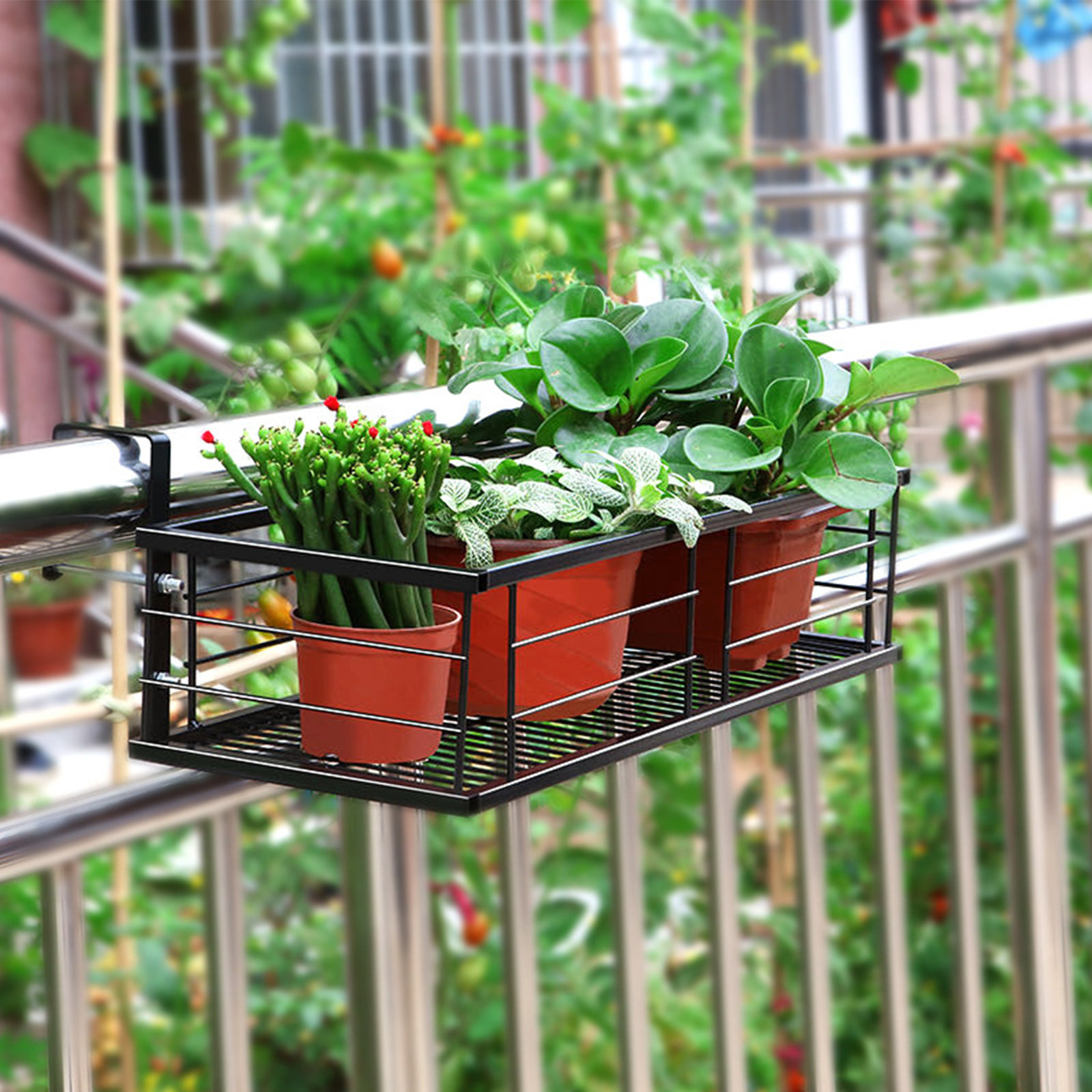 Bonsai Garden Usa - 1Pcs Balcony Hanging Flower Pot Rack