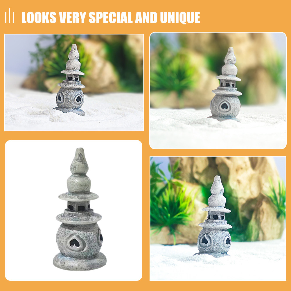 2Pcs Mini Pagoda Statue Resin  - Bonsai Garden Ornaments recension och pris