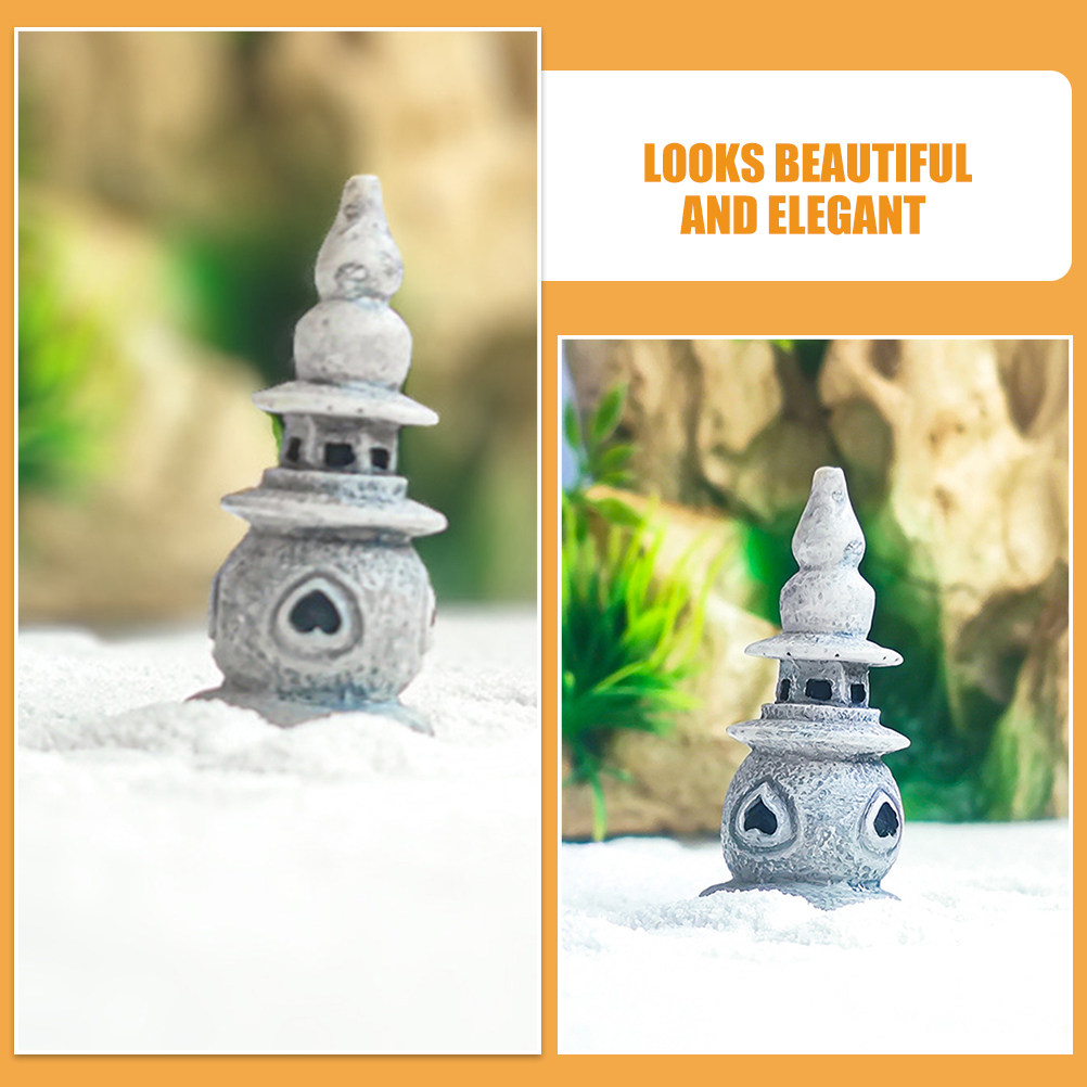 2Pcs Mini Pagoda Statue Resin  - Bonsai Garden Ornaments recension och pris
