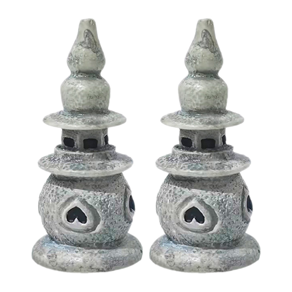 2Pcs Mini Pagoda Statue Resin  - Bonsai Garden Ornaments recension och pris