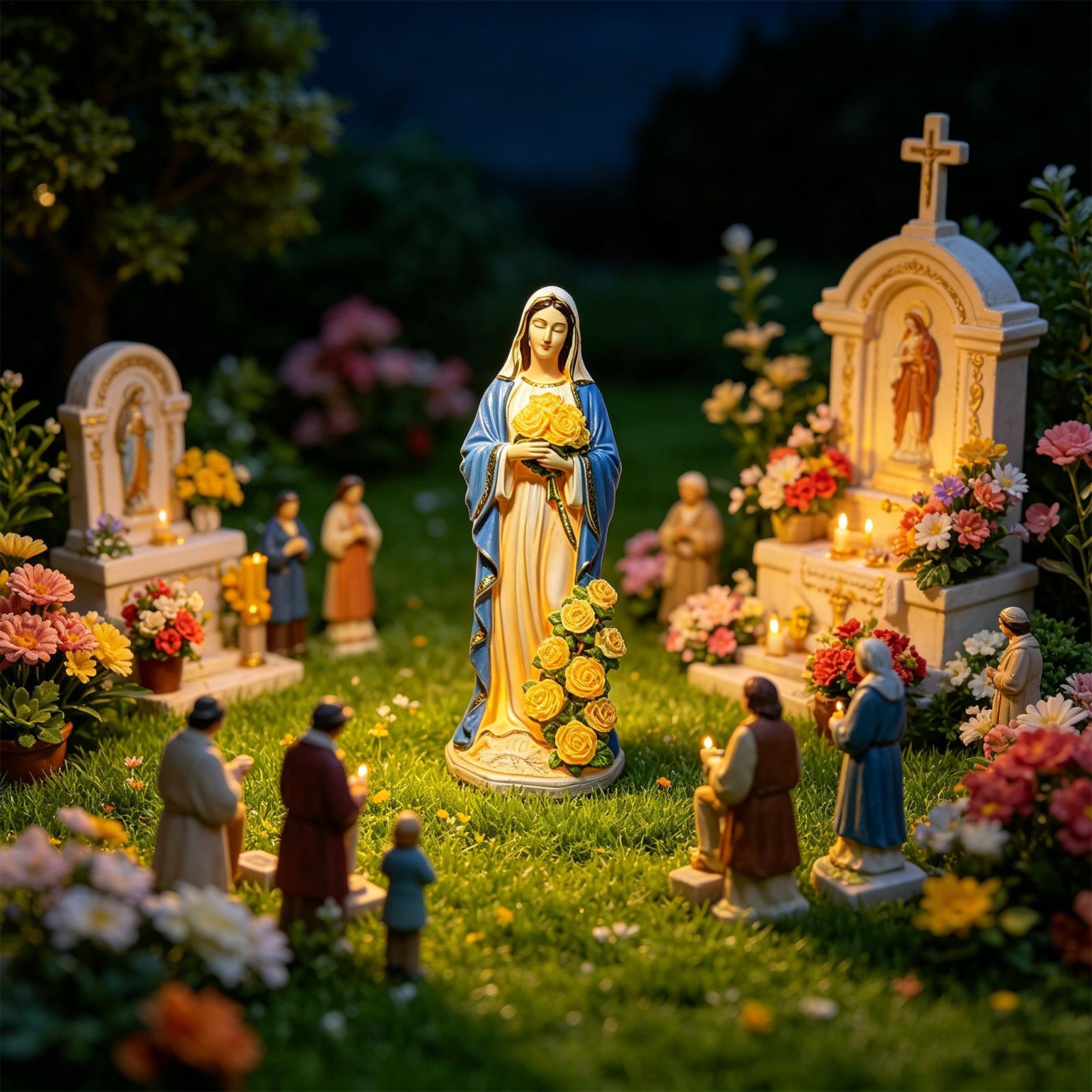 Virgin Mary Solar Statue Garde - Bonsai Garden Ornaments recension och pris