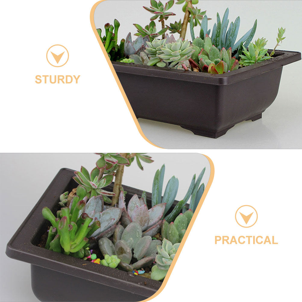 4Pcs Rectangular Plastic Flowe - Bonsai Garden For Home recension och pris