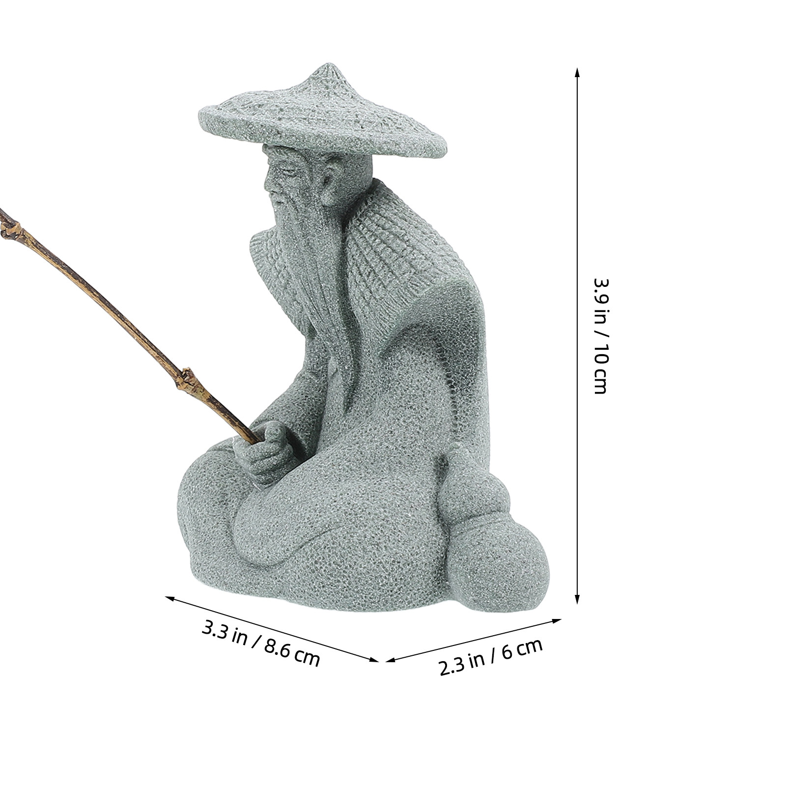 Resin Fisherman Statue for Fis - Mini Bonsai Zen Garden recension och pris