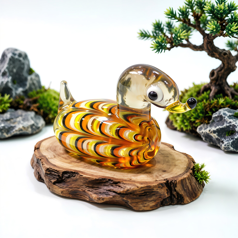 Handmade Mini Glass Duck Figur - Bonsai Garden Gift recension och pris