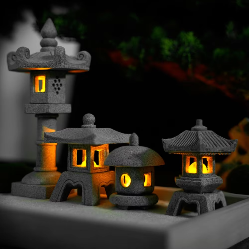 Mini Pagoda Lantern Light Gard - Mini Bonsai Zen Garden recension och pris