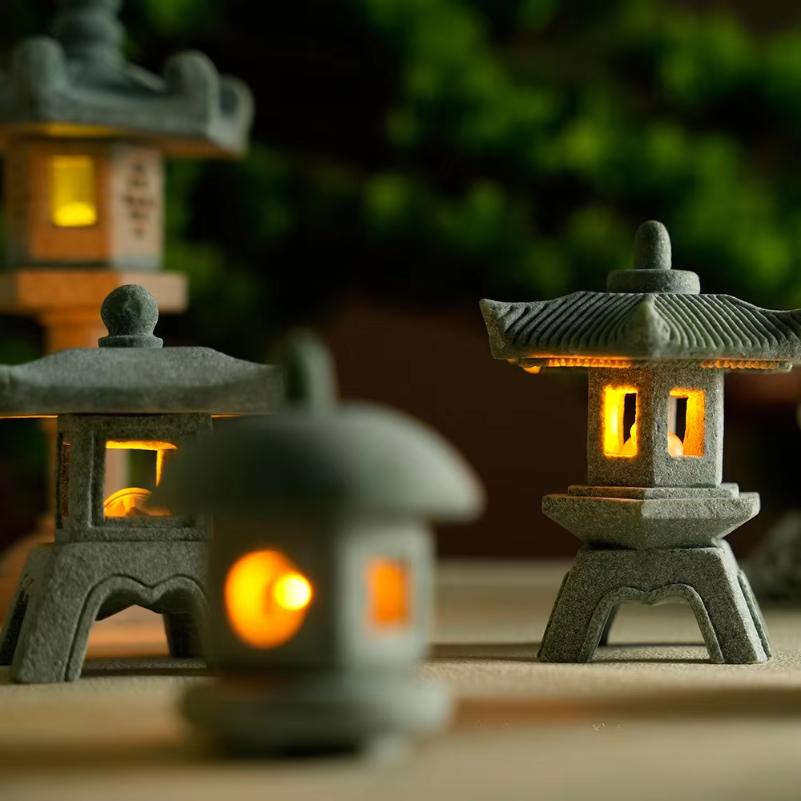 Mini Pagoda Lantern Light Gard - Mini Bonsai Zen Garden recension och pris