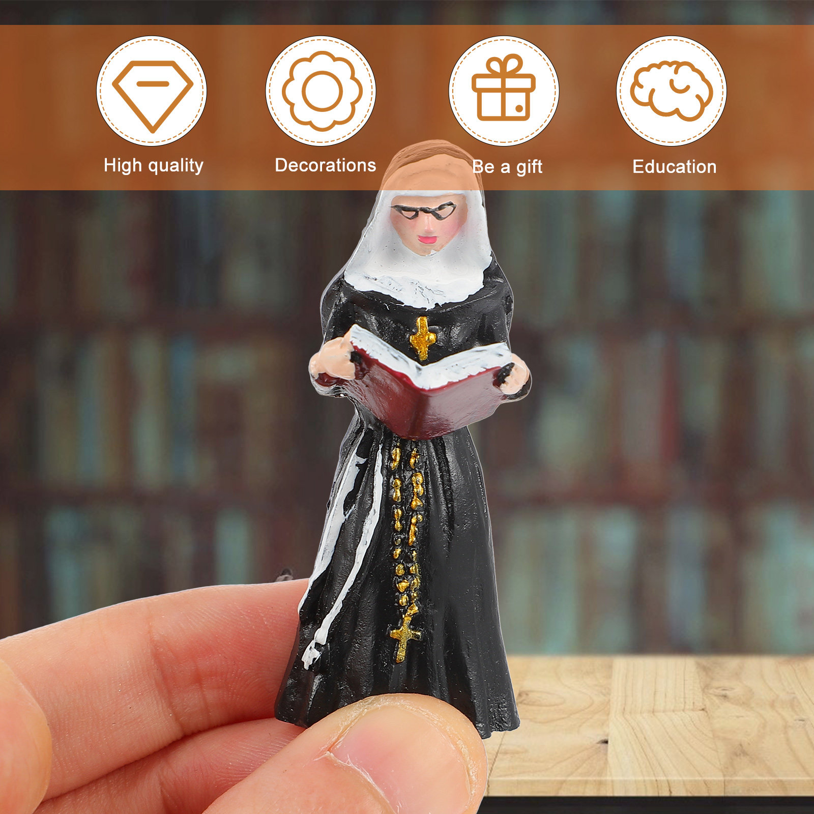 4Pcs Resin Nun Statues Creativ - Bonsai Garden Ornaments recension och pris