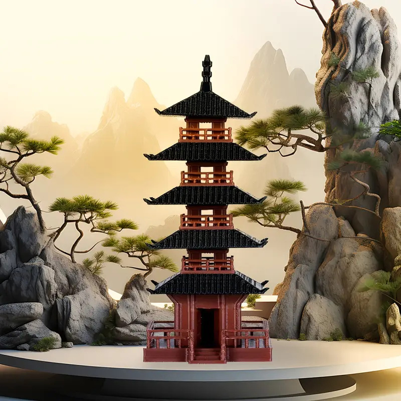 🛒1Pc Mini Pagoda Statue Chines - Mini Bonsai Zen Garden recension och pris