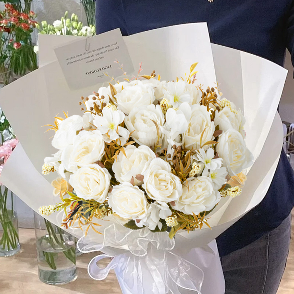 Artificial Flower Silk Rose Pe - Bonsai Garden Wall recension och pris