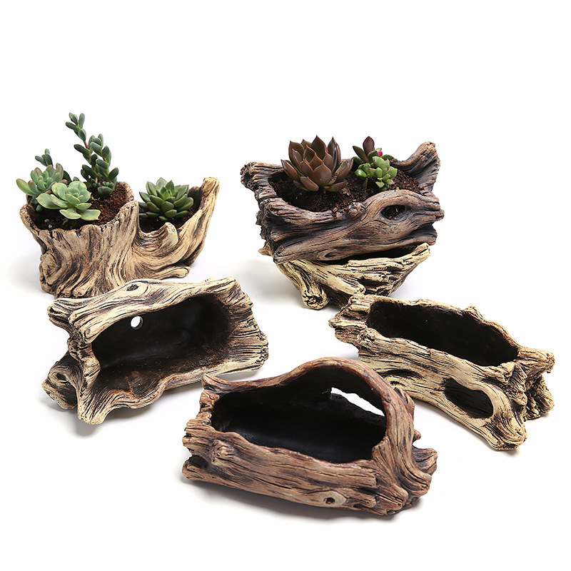 Succulent Flower Pot Wood Tree - Mini Bonsai Zen Garden recension och pris