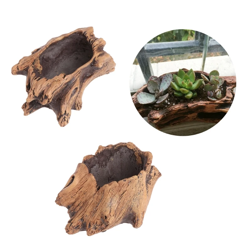 Succulent Flower Pot Wood Tree - Mini Bonsai Zen Garden recension och pris